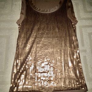 Classy copper colored sequin top